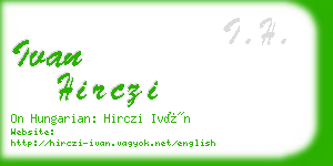 ivan hirczi business card